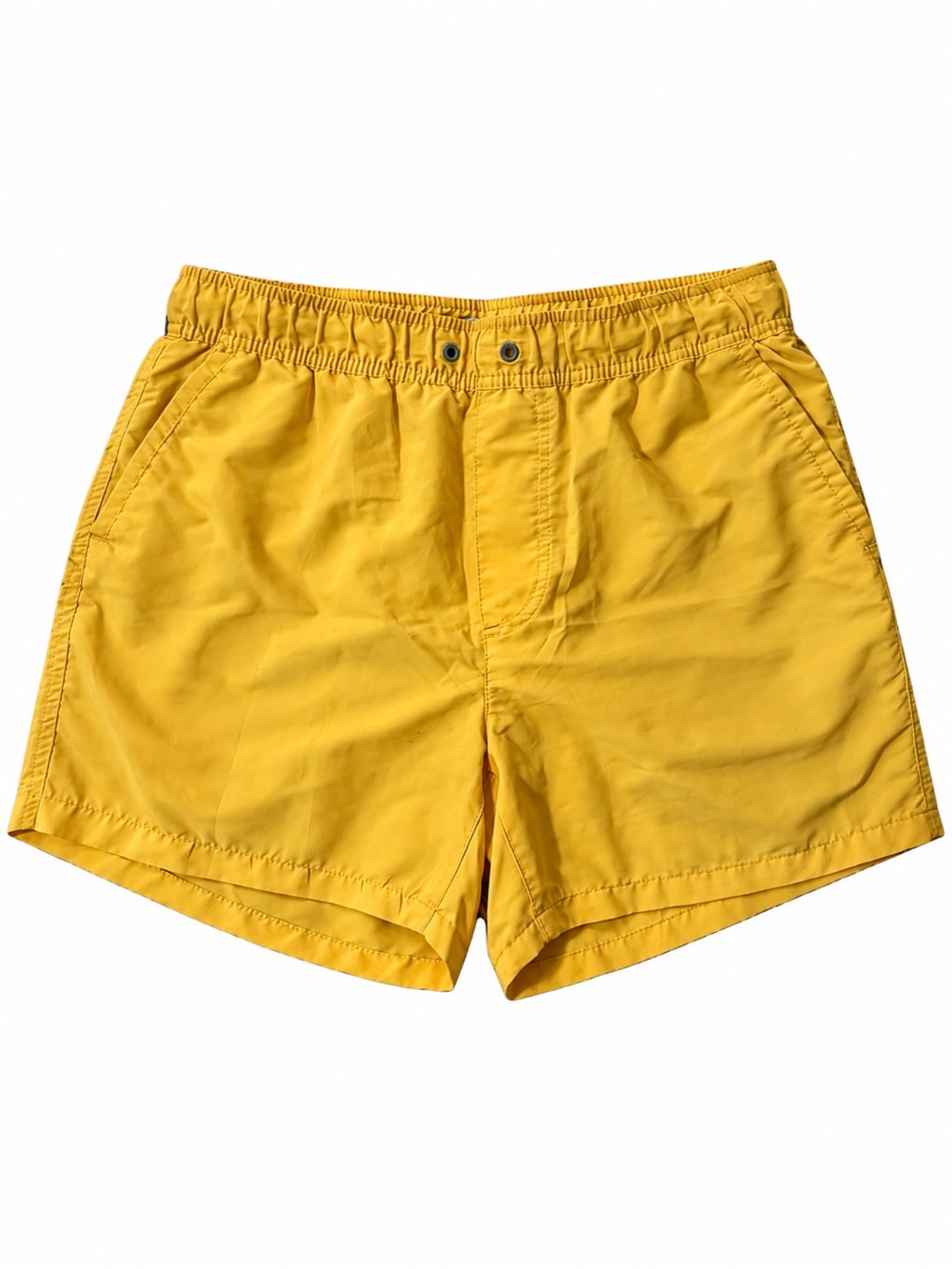 Forever 21 Men's Bright Yellow Elastic Waist Casual Shorts